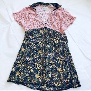 Urban Outfitters Button Down Print Tunic Dress XS